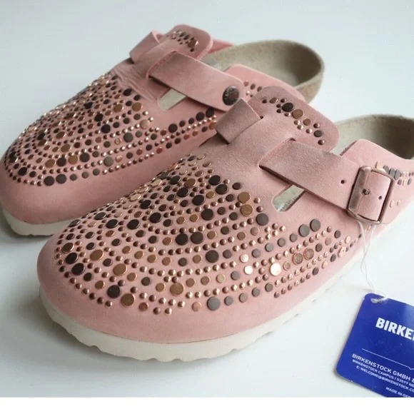 Birkenstock Pink Mules with Metallic Accents - Picture 3 of 7